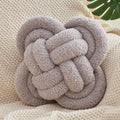 Knot Pillow Ball, 12" Soft Decorative Throw Pillows for Couch Bed, Grey Knotted Plush Throw Pillow Handmade Square Cushion Home Couch Decor Pillows for Living Room